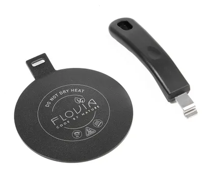 Induktionsadapter Ø 14 cm, abnehmbarer Griff, schwarz