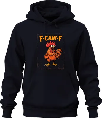 Produktbild von F-CAW-F Lustiger Hahn Gockel Bauernhof Spruch Vintage Retro Meme Uni Hoodie Kapuzenpullover, Navy, L