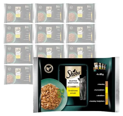 Obrázek produktu pro SHEBA Selection in Sauce Poultry Variation (Výběr omáček z drůbeže)