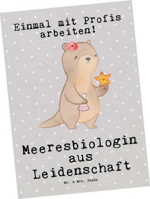 Produktbild von Mr. & Mrs. Panda Postkarte Meeresbiologin Leidenschaft - Grau Pastell - Geschenk, Witzig, Ansichtskarten, Studium, Spruch, Lustig, Grußkarte, Ansichtskarte, Postkarten