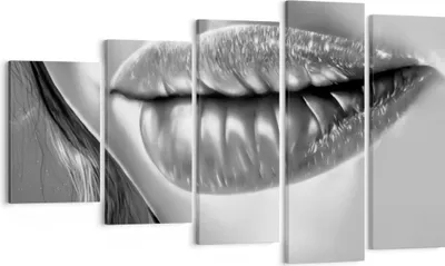 Produktbild von Bild auf Leinwand - Leinwandbild - Lippen Gesicht weiblich Lippenstift - 100x60cm - Wand Bild - Wanddeko - Leinwanddruck - Bilder - Kunstdruck - Leinwand bilder - Wandkunst - EG100x60-2266