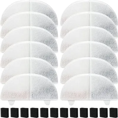 Produktbild von 20 Stück Ersatzfilter für Trinkbrunnen, Katzenbrunnen 10 Stück Kohlefilter und 10 Stück Schaumfilter für 2L 20dB Katzenbrunnen WF20 Ersatzfilter mit Harz und Aktivkohle