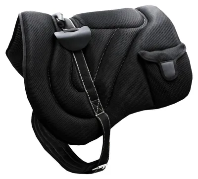 Produktbild von AMKA Bareback Pad Reitpad Alamiee mit zwei Taschen und Sattelgurt, weich und komfortabel, schwarz