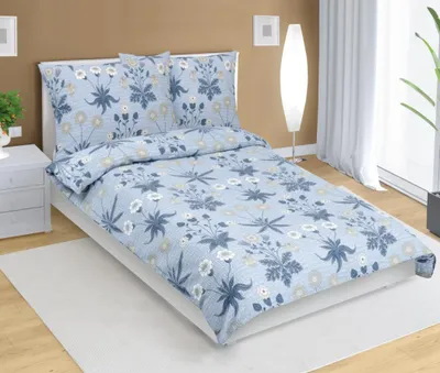 Zdjęcie produktu dla Pościel krepowa – niebieska – 140x200, 70x90