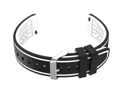 Obrázek produktu pro Gumový pásek pro hodinky U14 - černý/bílý - 20 mm