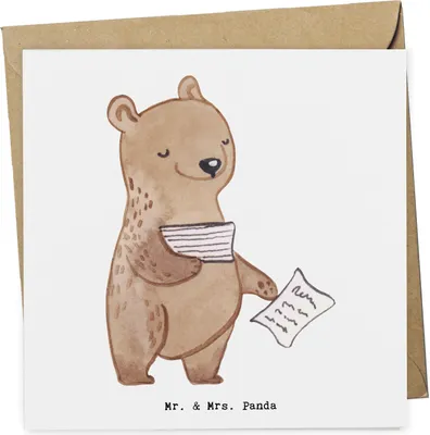 Produktbild von Mr. & Mrs. Panda Klappkarte Insolvenzverwalter Herz - Weiß - Geschenk, faltkarte, doppelkarte, Glückwunschkarte, Grußkarte, anlasskarte