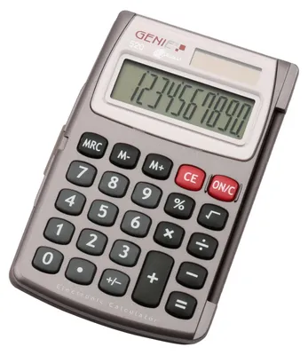 Produktbild von GENIE 520 Taschenrechner 10-stellig, Dual-Power Solar & Batterie, kompakter Taschenrechner mit Klappdeckel, Prozent- & Wurzelrechnung, Rechner für Sch