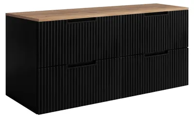 Image de Meuble de salle de bains, noir / chêne Craft, 160 (2 x 80) x 58,6 x 46 cm