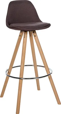 Produktbild von CLP Barhocker Corbin Stoff Rund braun Gestell Farbe natur