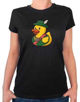 Produktbild von Huuraa Damen T-Shirt Quietscheente Schützenkönigin Gummiente Schützenfest M Black Bio Baumwolle Fairtrade Damenshirt Geschenkidee