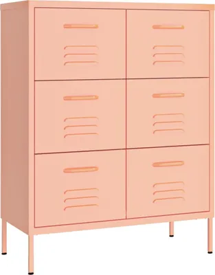 Produktbild von vidaXL Schubladenschrank Rosa 80x35x101,5 cm Stahl