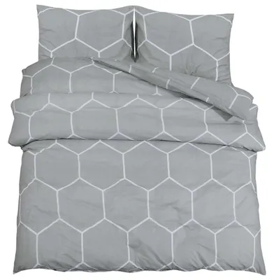 Produktbild von vidaXL Bettwäsche-Set Grau 260x240 cm Baumwolle