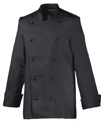 Produktbild von Damen Kochjacke, schwarz, Gr. 3XL : 3XL : schwarz : 65% Polyester 35% Baumwolle
