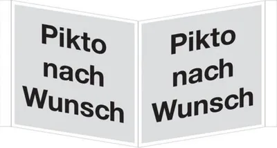 Produktbild von Dreifke® Winkel-/Nasenschild, Piktogramm nach Wunsch, Kunststo - 200x200x1 mm...