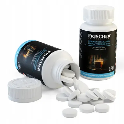 Produktbild von Reinigungstabletten für Kaffeemaschinen Frischer 100 Stück Blisterpackung 1 3 g 16 mm Durchmesser