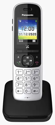 Zdjęcie produktu dla Panasonic KX-TGH710, Telefon w systemie DECT, Zestaw słuchawkowy bezprzewodowy, Głośnik, 200 wejścia, Nazwa i identyfikacja dzwoniącego, Czarny, Srebrny