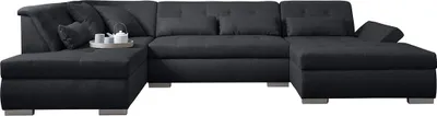 Image de Lisa Design Vermont - canapé panoramique d'angle gauche - 7 places - XXL , Noir