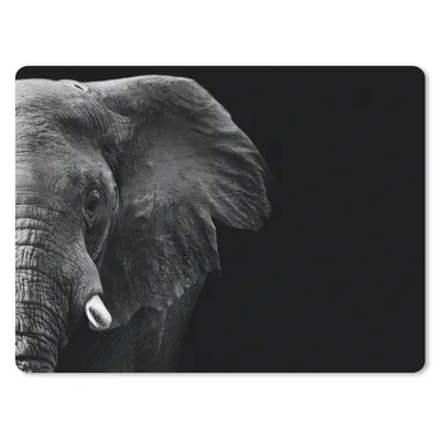 Produktbild von MuchoWow® Mauspad Mousepad Tiere - Elefant - Wild - Schwarz - Weiß 40x30 cm - Mousepads - Maus Mat - Pad - Mausunterlage - Anti Rutsch