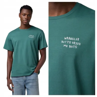 Produktbild von Wrangler | Herren-T-Shirt aus Baumwolle mit Stickerei, Bistrogrün, Größe M