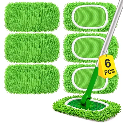 Immagine prodotto di Set di 6 panni per mocio riutilizzabili e lavabili, compatibili con Swiffer