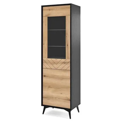 Produktbild von Vitrine für Wohnzimmer NAMIRO – schwarz / Eiche Evoke