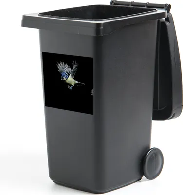 Produktbild von MuchoWow® Mülltonnenaufkleber Vögel - Federn - Schwarz 40x40 cm - Abfall-Aufkleber - Container - für Abfallcontainer