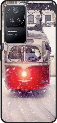 Produktbild von König Design Hülle kompatibel mit Xiaomi Poco F4 Kunststoff Soft Handyhülle - Handy Case Straßenbahn
