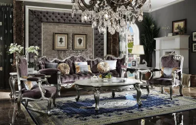 Produktbild von Sofagarnitur 4+1+1 Sitzer Couchtisch 4tlg. Set Design Sofa Couchen Barock Rokoko