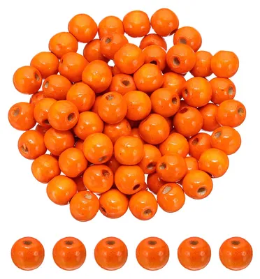 Holzkugeln 16 mm, 100 Stück, orange, für DIY-Schmuck
