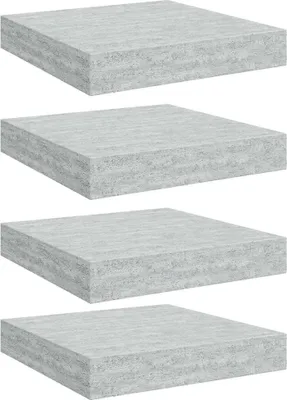 Obrázok produktu pre vidaXL Závesné police 4 ks Betónová sivá 23x23,5x3,8 cm MDF