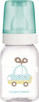 Image de Canpol Babies Biberon en verre 120 ml Car - menthe