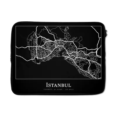 Produktbild von MuchoWow® Laptop Hülle 15 Zoll Stadtplan - Istanbul - Karte Laptoptasche - Laptoptasche - Sleeve - Rundum-Schutz