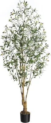 Produktbild von Künstlicher Olivenbaum 183 cm mehrteilig Kunstpflanze Deko Innen Außen