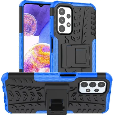 Zdjęcie produktu dla Pokrowiec König Design kompatybilny z Samsung Galaxy A23 - plastikowe, miękkie etui na telefon komórkowy w kolorze niebieskim