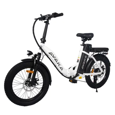 Productafbeelding van Opvouwbare elektrische e-bike BZ20PLUS voor volwassenen, geschikt voor elk terrein, met spakenwielen, 48V 18,2Ah accu, maximaal draagvermogen 120 kg, wit