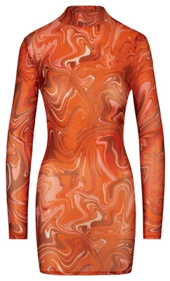 Produktbild von ApartFashion Damen Jurk Kleid, Orange-Multicolor, 34 EU
