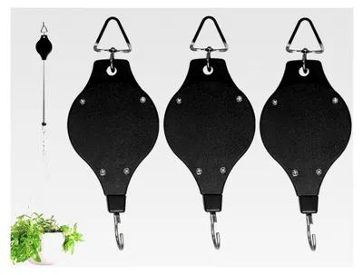 Produktbild von 3 Stück Pflanzenaufhängung Blumenhaken verstellbar für Vogelhäuser schwarz