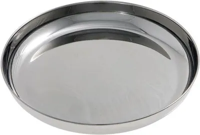 Productafbeelding van Campingplaat roestvrij staal met rand - Ø 19 cm