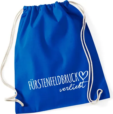 Produktbild von Huuraa Turnbeutel Fürstenfeldbruck verliebt 12 Liter Bright Royal Baumwolle Rucksack Geschenkidee