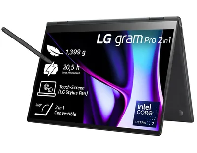 Image de LG gram Pro 16 2-en-1, Core Ultra 7 155H, 16GB RAM, 1TB SSD, FR