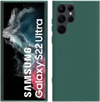 Obrázek produktu pro Pouzdro pro Samsung Galaxy S22 Ultra 5G, měkké silikonové ochranné pouzdro z tekuté gumy Noční zelená