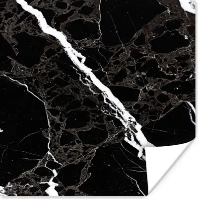 Produktbild von MuchoWow® Poster Marmor - Schwarz - Weiß - Muster 75x75 cm - Wand Dekoration