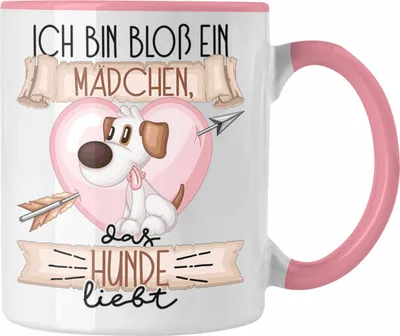 Produktbild von Trendation - Hunde Tasse Geschenk Frauen Ich Bin Bloß Ein Mädchen Das Hunde Liebt Frauchen Tochter Hundeliebhaberin Geschenk Spruch Geburtstag (Rosa)