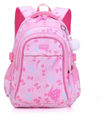 Produktbild von Kinderrucksack Mädchen Schulrucksack Damen Rucksack Schultasche Outdoor Reise Daypacks Kindergartentasche Brustgurt wasserdicht Nylon Rosa