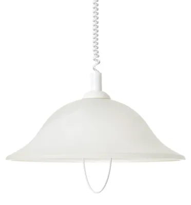 Produktbild von BRILLIANT Lampe Freya Pendelleuchte 41cm Rollizug weiß/weiß-alabaster | 1x A60, E27, 60W, geeignet für Normallampen (nicht enthalten) | Höhenverstellbar durch Rollizug