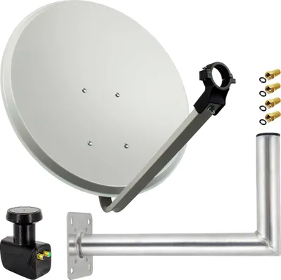 Produktbild von PremiumX SAT Anlage 60cm Satellitenantenne Twin LNB F-Stecker Wandhalter