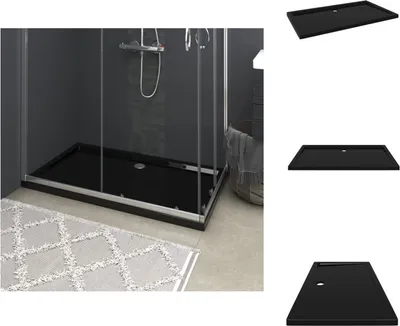 Produktbild von vidaXL Duschtasse ABS Rechteckig Schwarz 70x120 cm -  Duschwannen