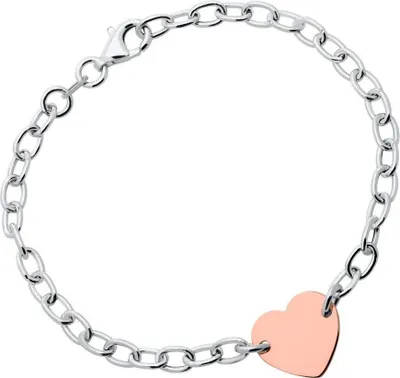 Produktbild von 925er Silber Armband Herz rosévergoldet