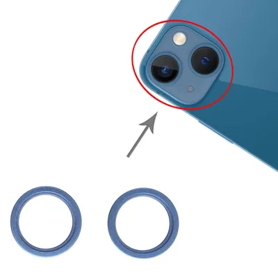 Immagine prodotto di 2 pezzi Protezione del supporto della lente della fotocamera posteriore per Apple iPhone 13 Mini Parte di ricambio Blu