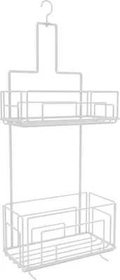 Image de Valet Etagères de douche Blanc 2 Paniers - 20x10x50 cm - MAE